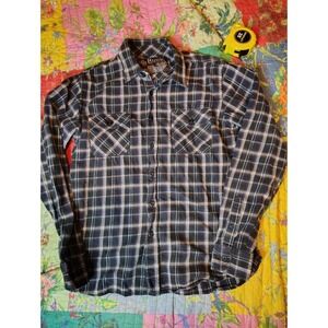 Rustic Outfitters Flannel Shirt Men's Sm Green Long Sleeve Button Up Cotton